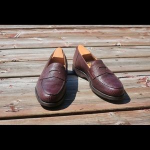 John Lobb handmade lizard loafers brown